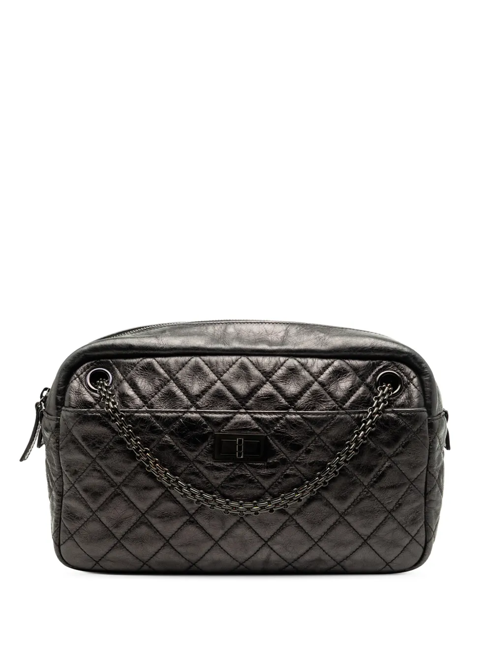 CHANEL Pre-Owned Borsa a spalla Reissue 2.55 media in pelle di vitello matelassé effetto invecchiato 2008-2009 - Nero