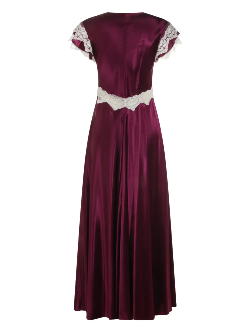 Alberta Ferretti lace V-neck dress - Paars