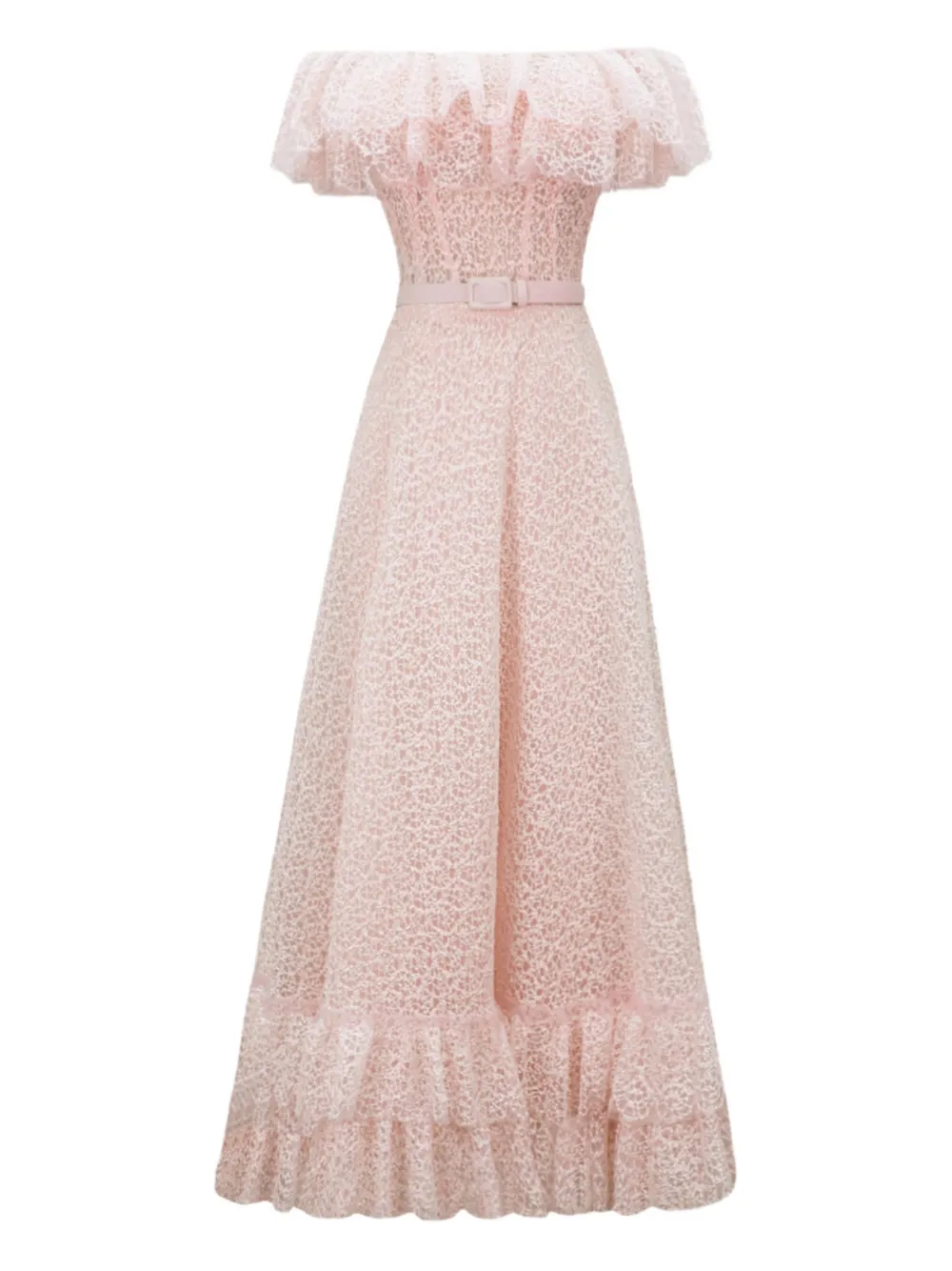 Gemy Maalouf off-shoulder ruffled dress - Rosa