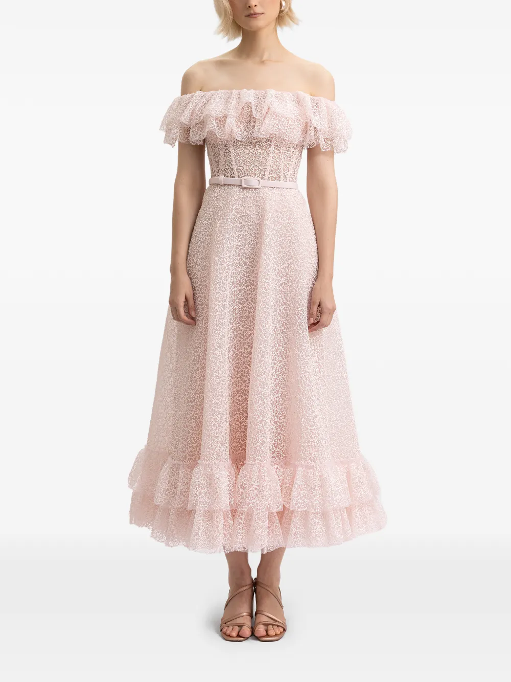 Gemy Maalouf Off-shoulder jurk Roze