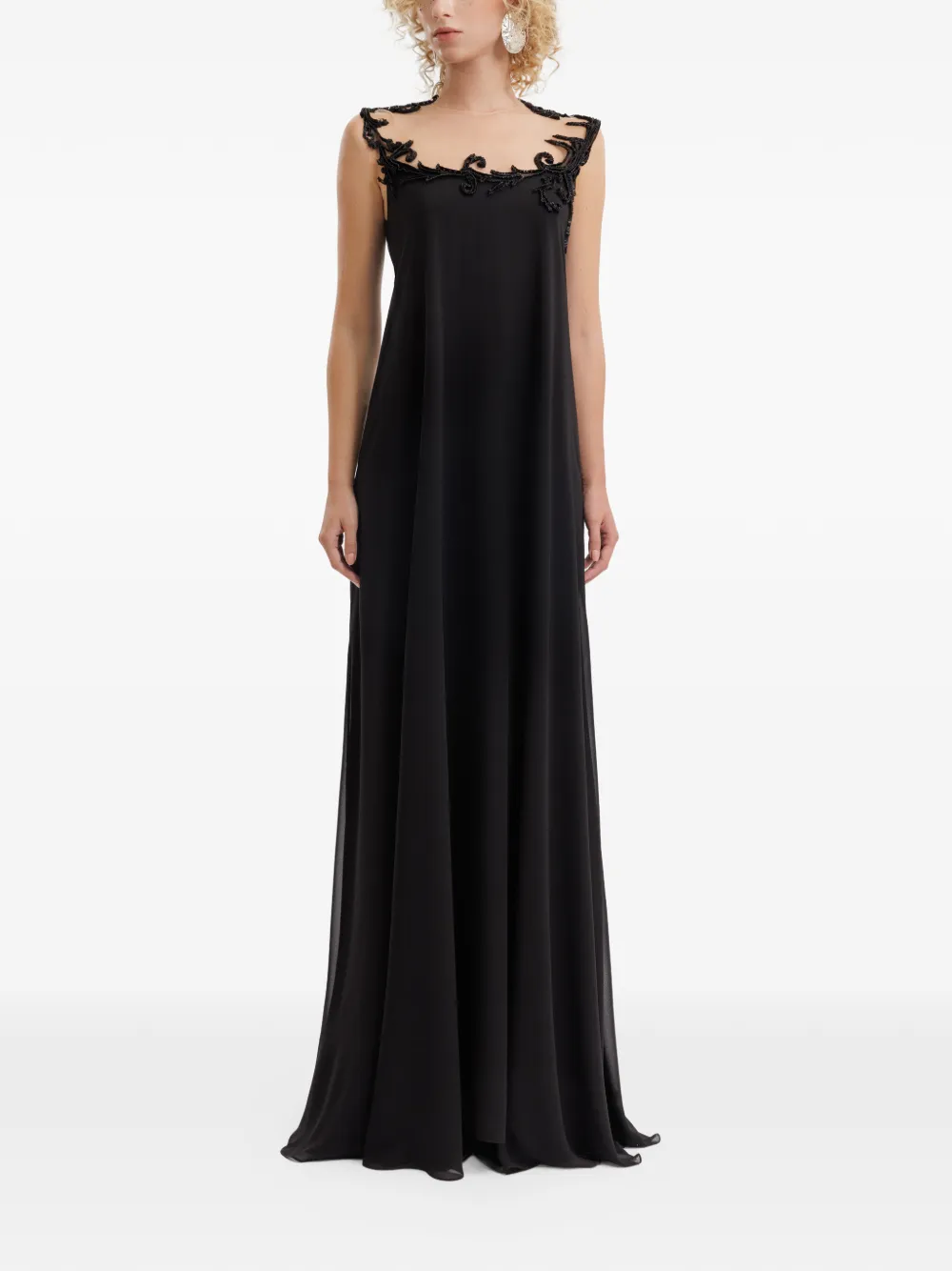 Gemy Maalouf sleeveless open-back gown - Zwart