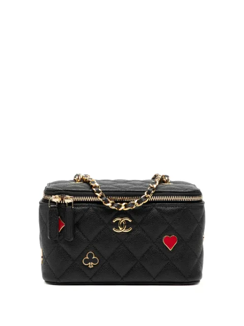 CHANEL Pre-Owned bolsa crosbody Coco Casino Vanity pequeña de pie caviar capitonada con cadena 2021-2025