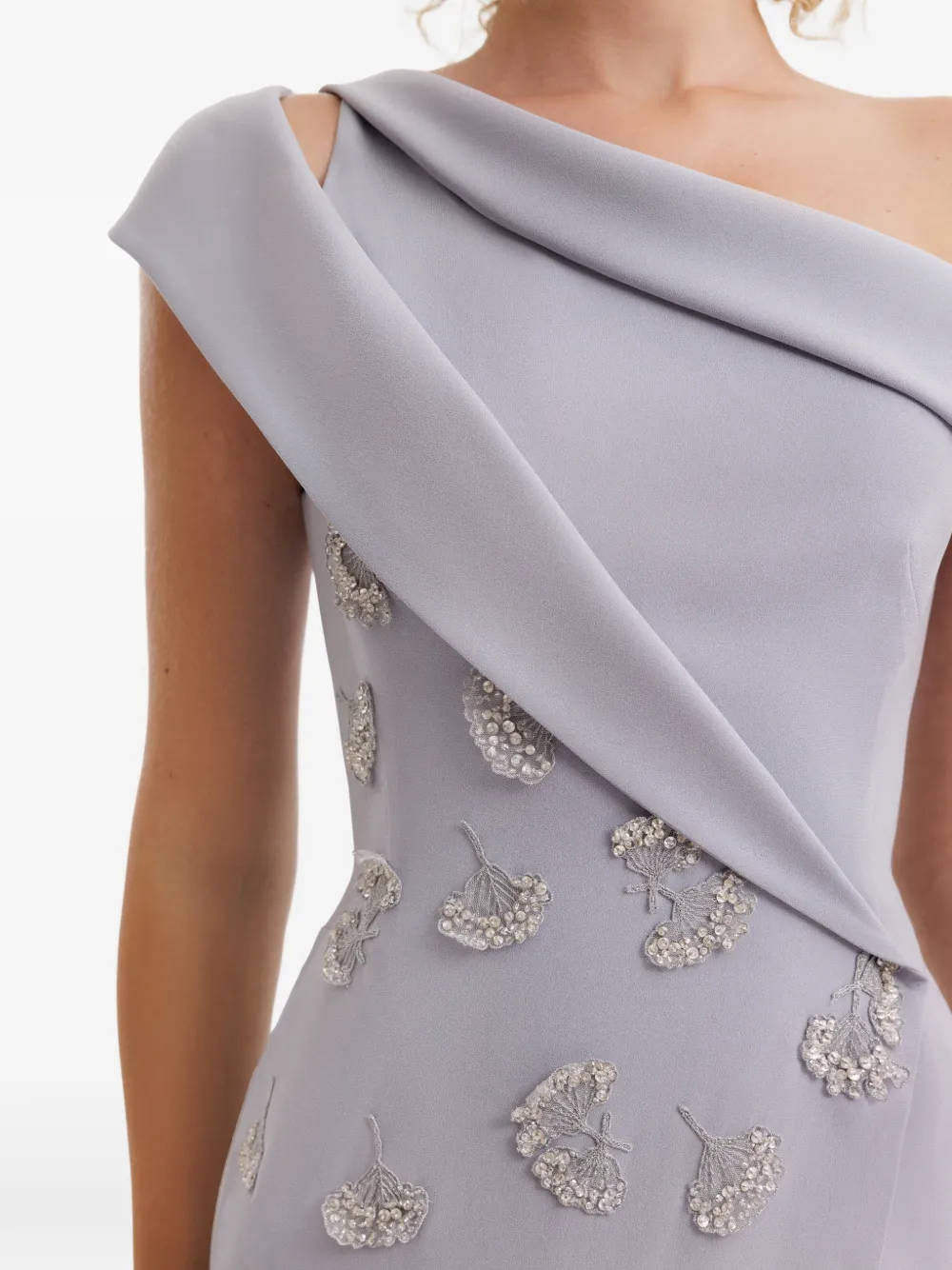 Gemy Maalouf Asymmetrische avondjurk met omgeslagen detail Grijs