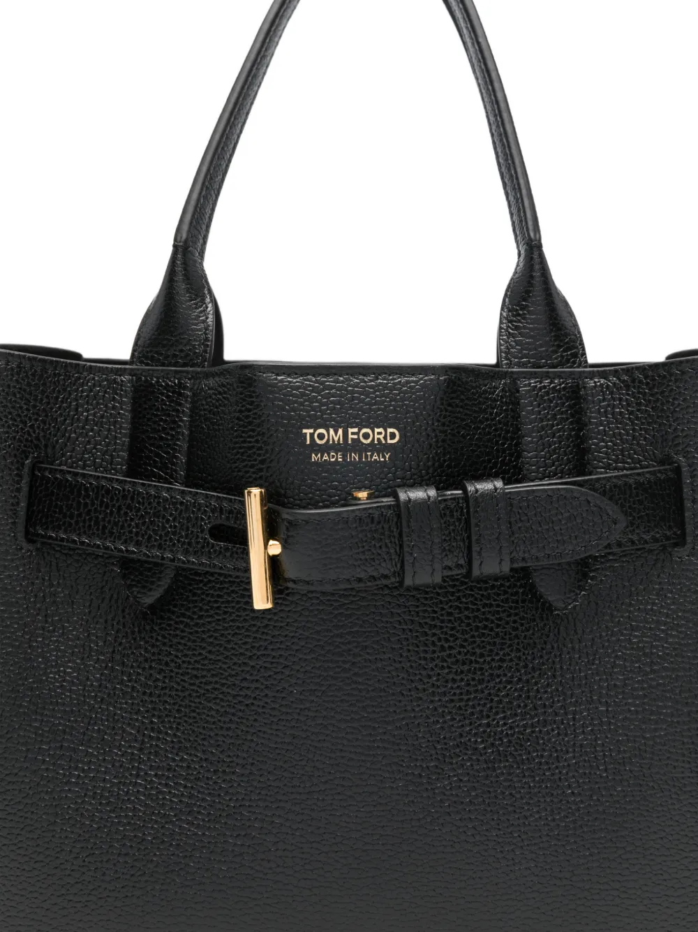 Tom Ford Grain Leather Audrey Small Tote Bag in Black, view 4