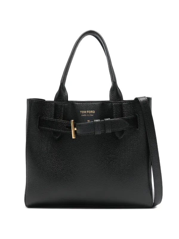 Tom Ford Grain Leather Audrey Small Tote Bag in Black
