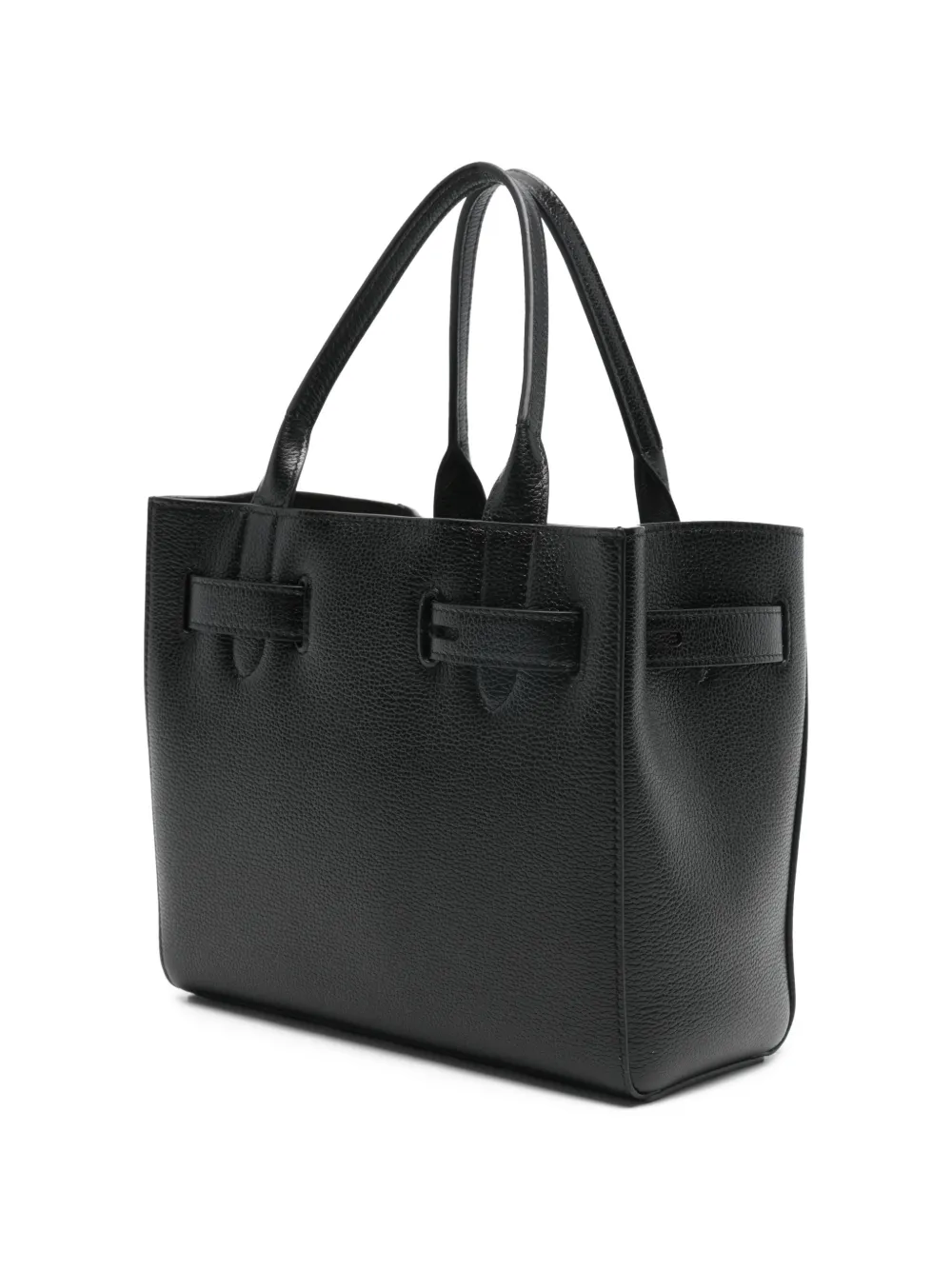 Tom Ford Grain Leather Audrey Small Tote Bag in Black, view 3