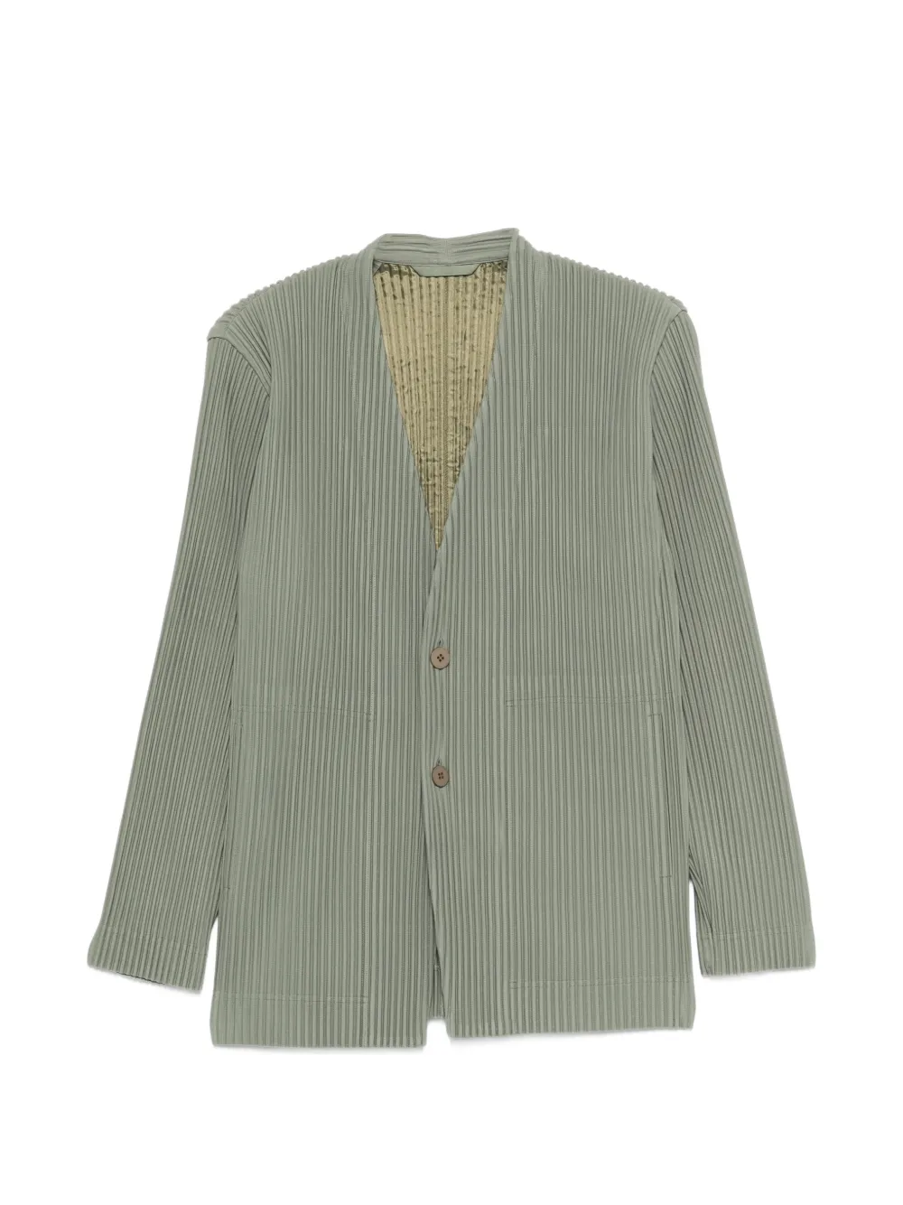 Homme Plissé Issey Miyake ingle-breasted pleated blazer - Verde