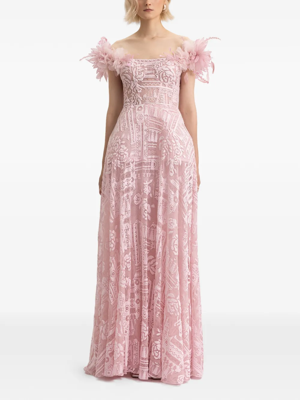 Gemy Maalouf structured underskirt gown - Roze