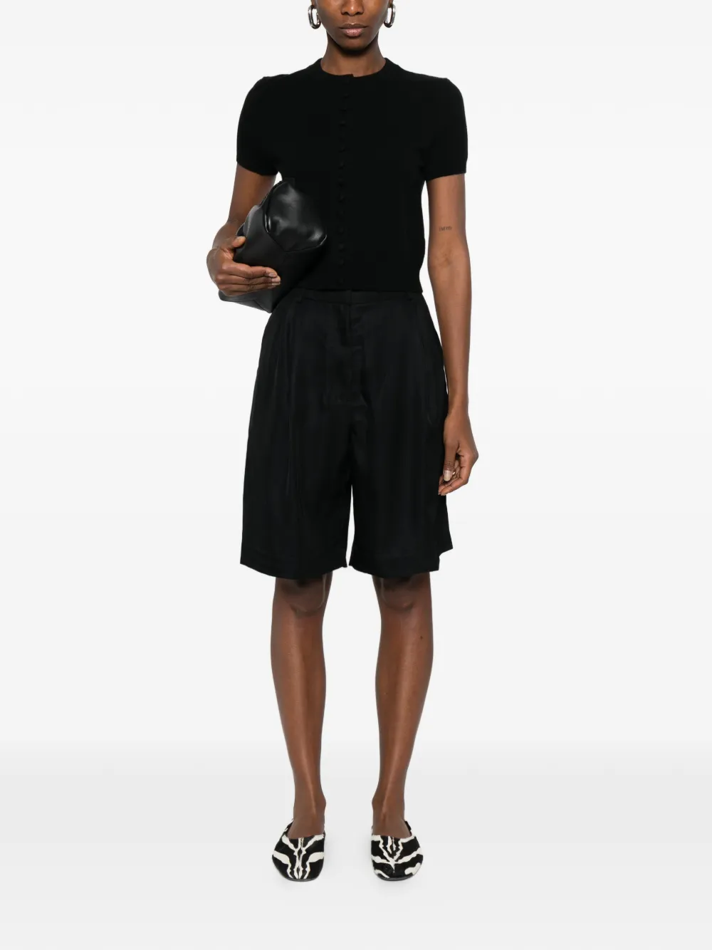  Lisa Yang Lunea Short-sleeve Cardigan - Black 