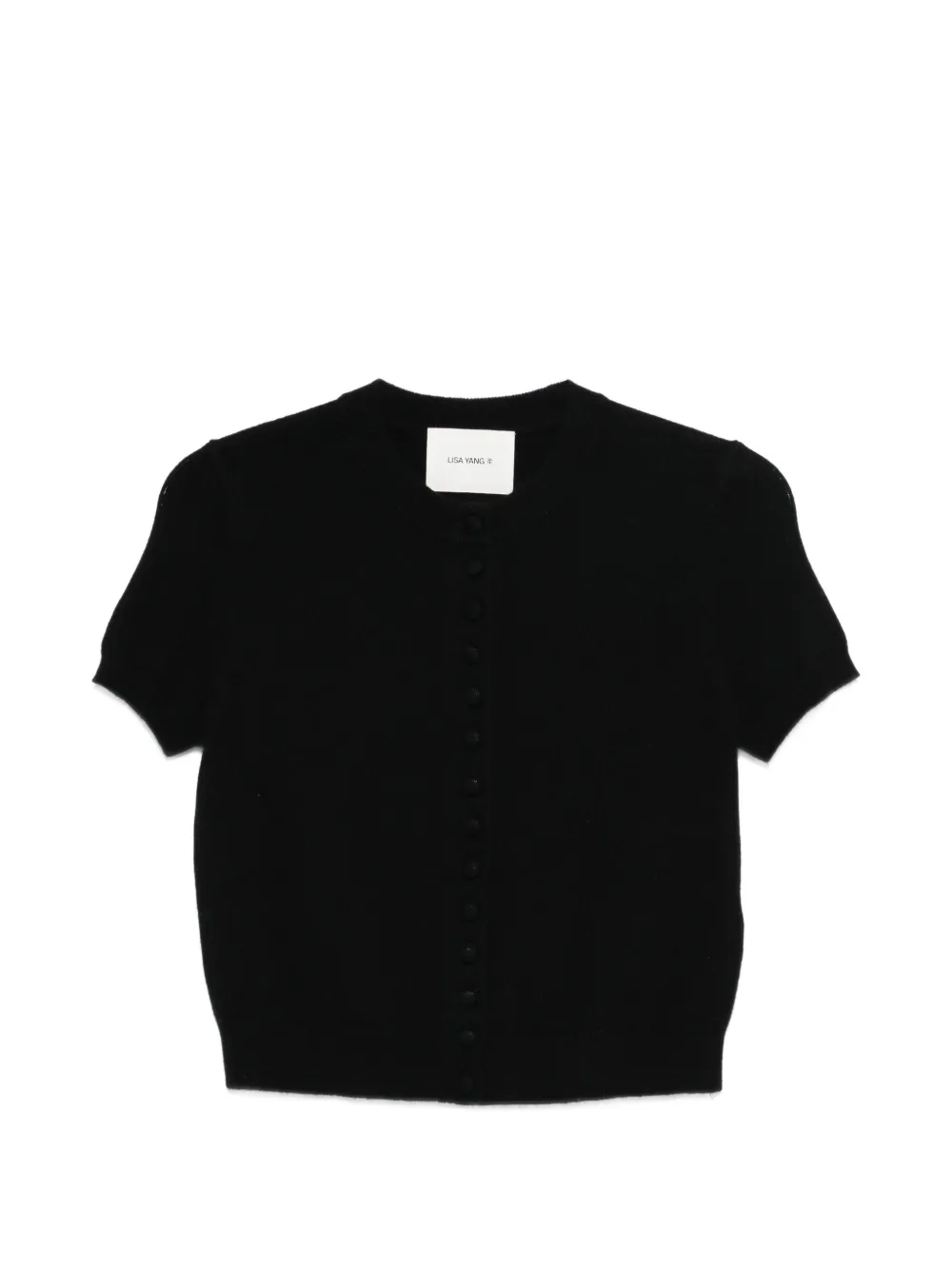 Lisa Yang Cardigan Lunea a maniche corte - Nero