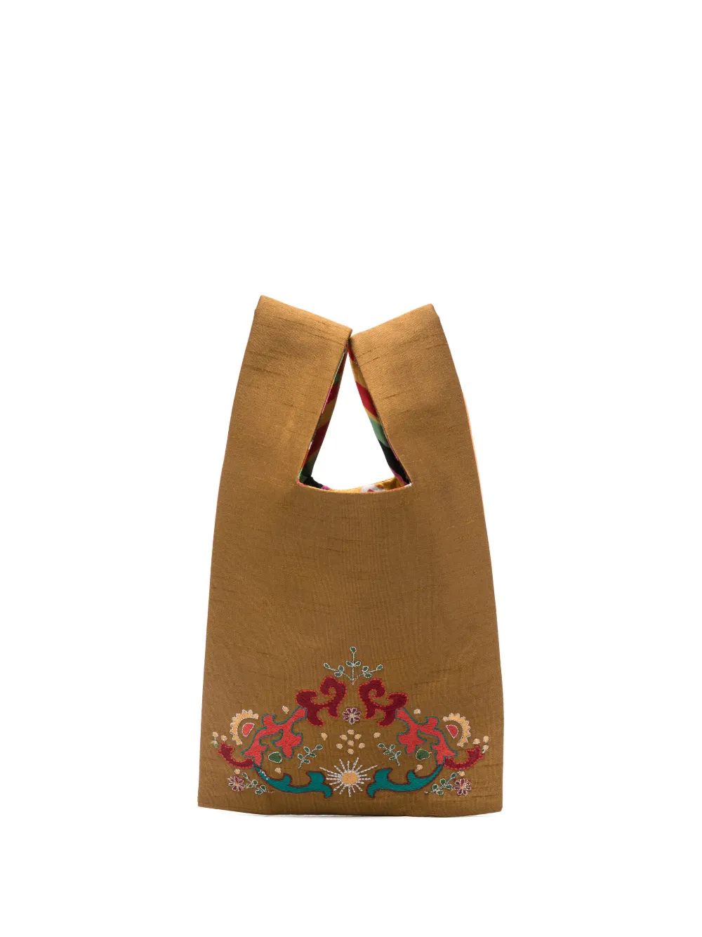 MONOKI embroidered mini tote bag - Marrone