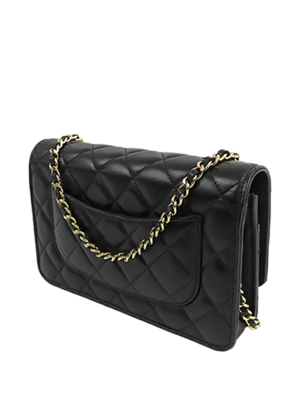CHANEL Pre-Owned 2021-2025 CC Quilted Lambskin Wallet On Chain crossbody bag - Nero