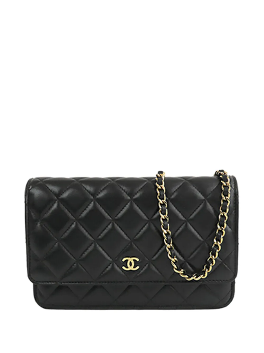 CHANEL Pre-Owned 2021-2025 CC Quilted Lambskin Wallet On Chain crossbody bag - Nero