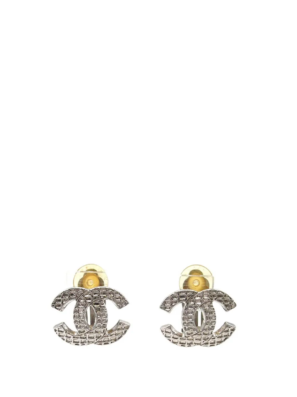 CHANEL Pre-Owned 2000 Silver Plated CC Clip on Earrings costume earrings - Argento