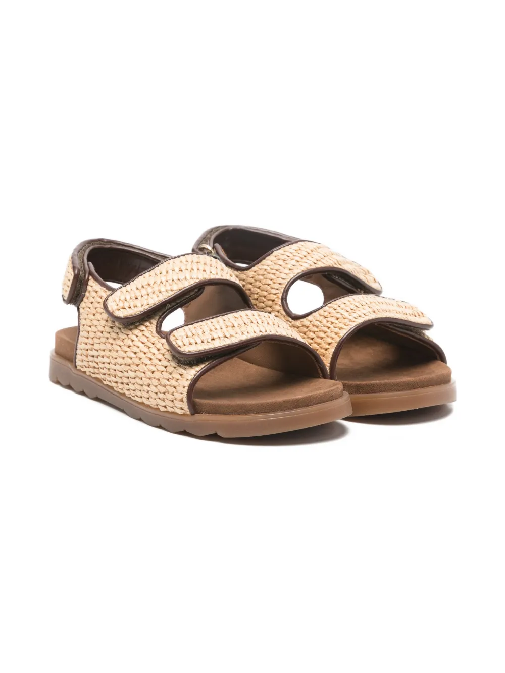 Golden Goose Kids Noa raffia strap sandals - Toni neutri