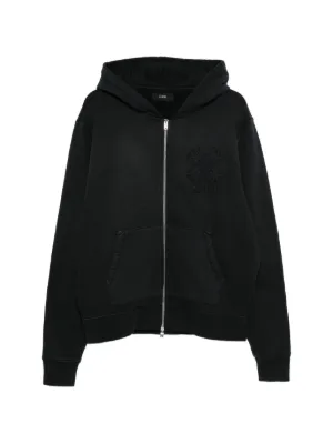 Alexander Wang rhinestone-drawcord zip-up Hoodie | Black | FARFETCH