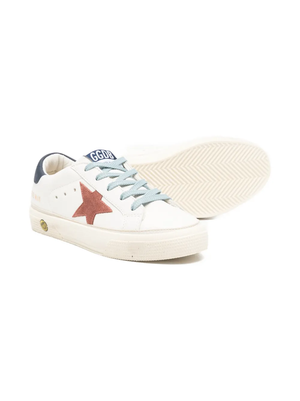 Golden Goose Kids May star leather sneakers Wit