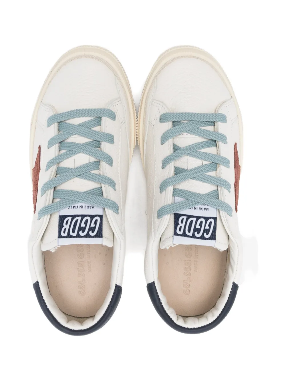 Golden Goose Kids May star leather sneakers Wit