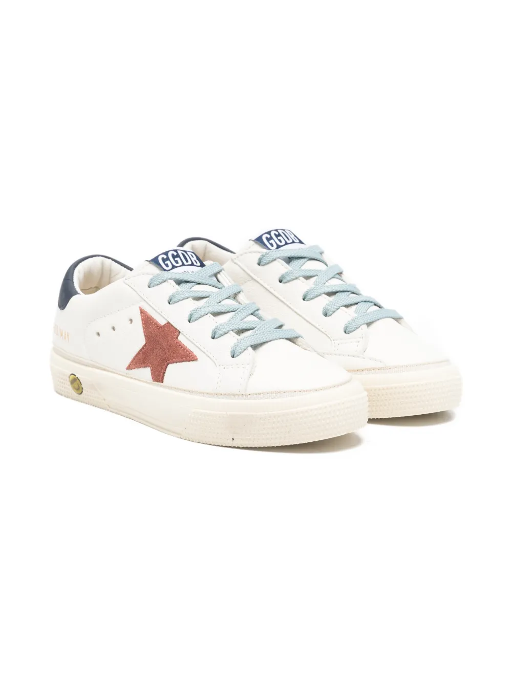 Golden Goose Kids May star leather sneakers Wit