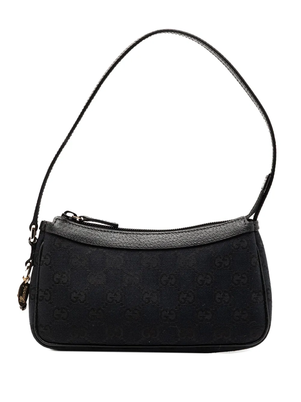 Pre-owned Gucci 2000-2015 Gg Canvas Shoulder Bag In Black