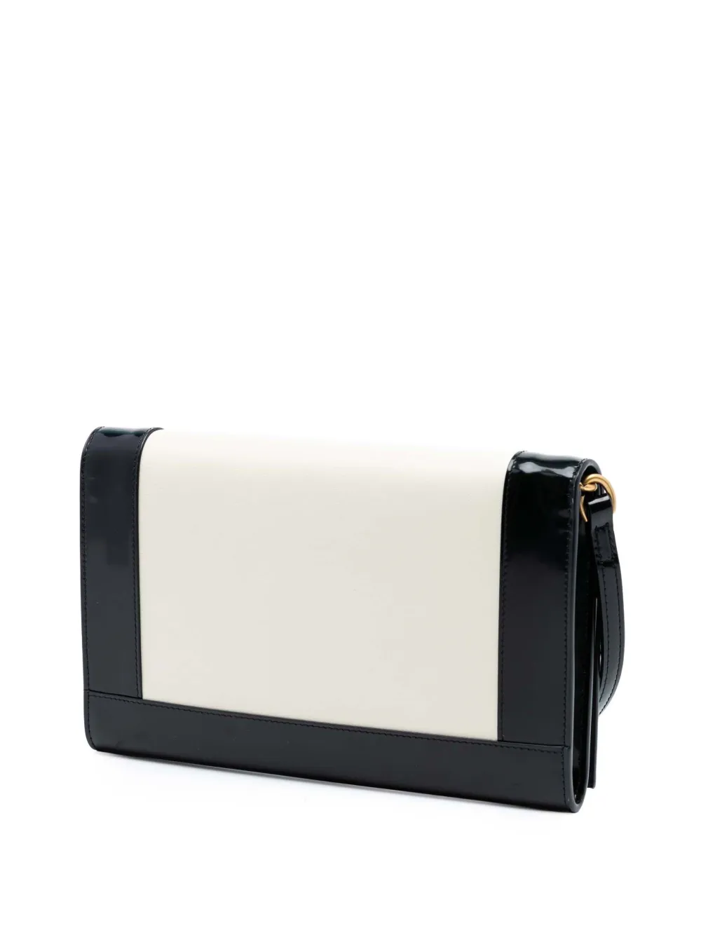 Saint Laurent Pre-Owned 2023 Brushed Leather Trimmed Lambskin Cassandre Flap Pouch clutch bag - Bianco