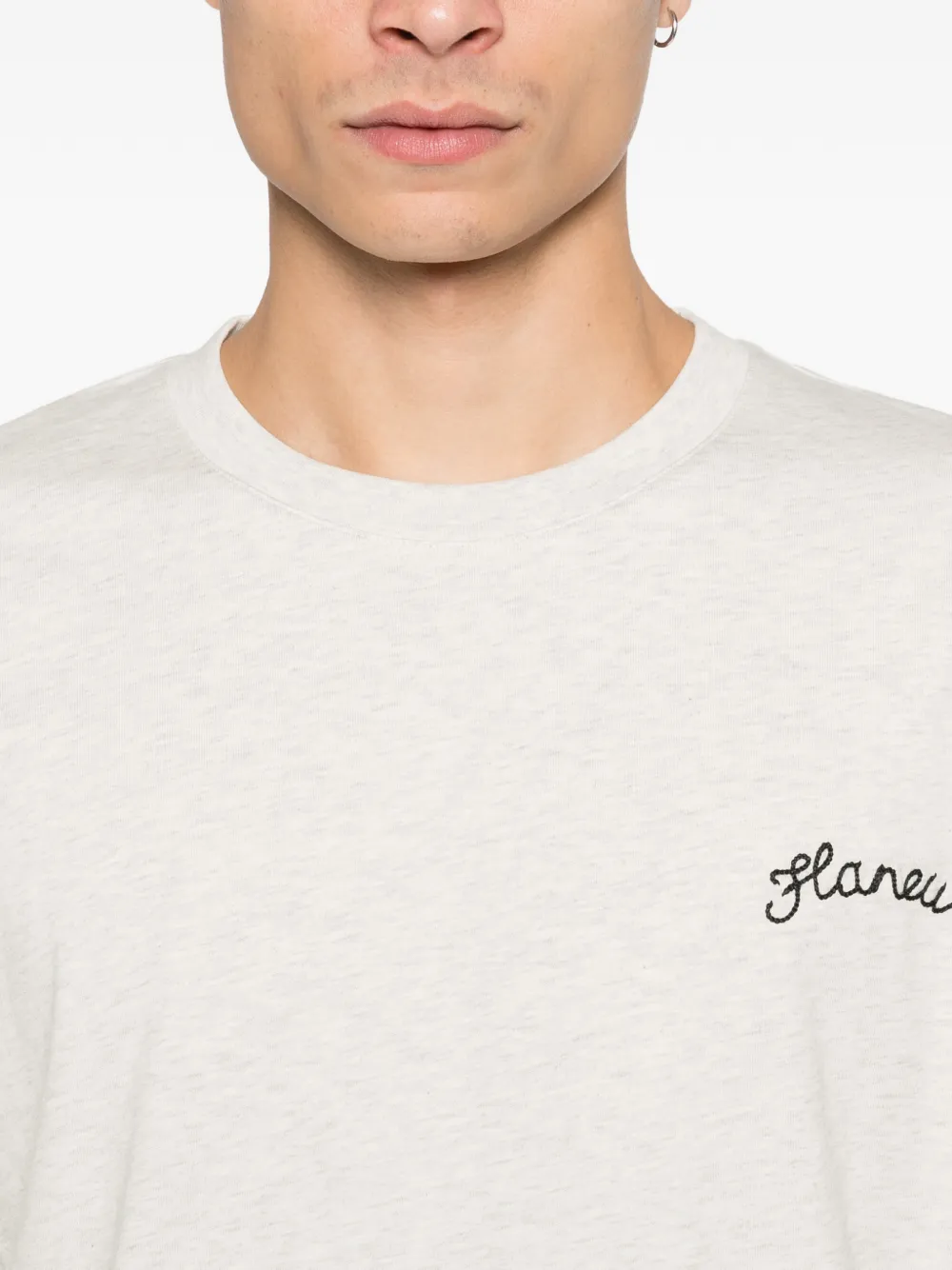 FLÂNEUR T-shirt met logodetail Grijs