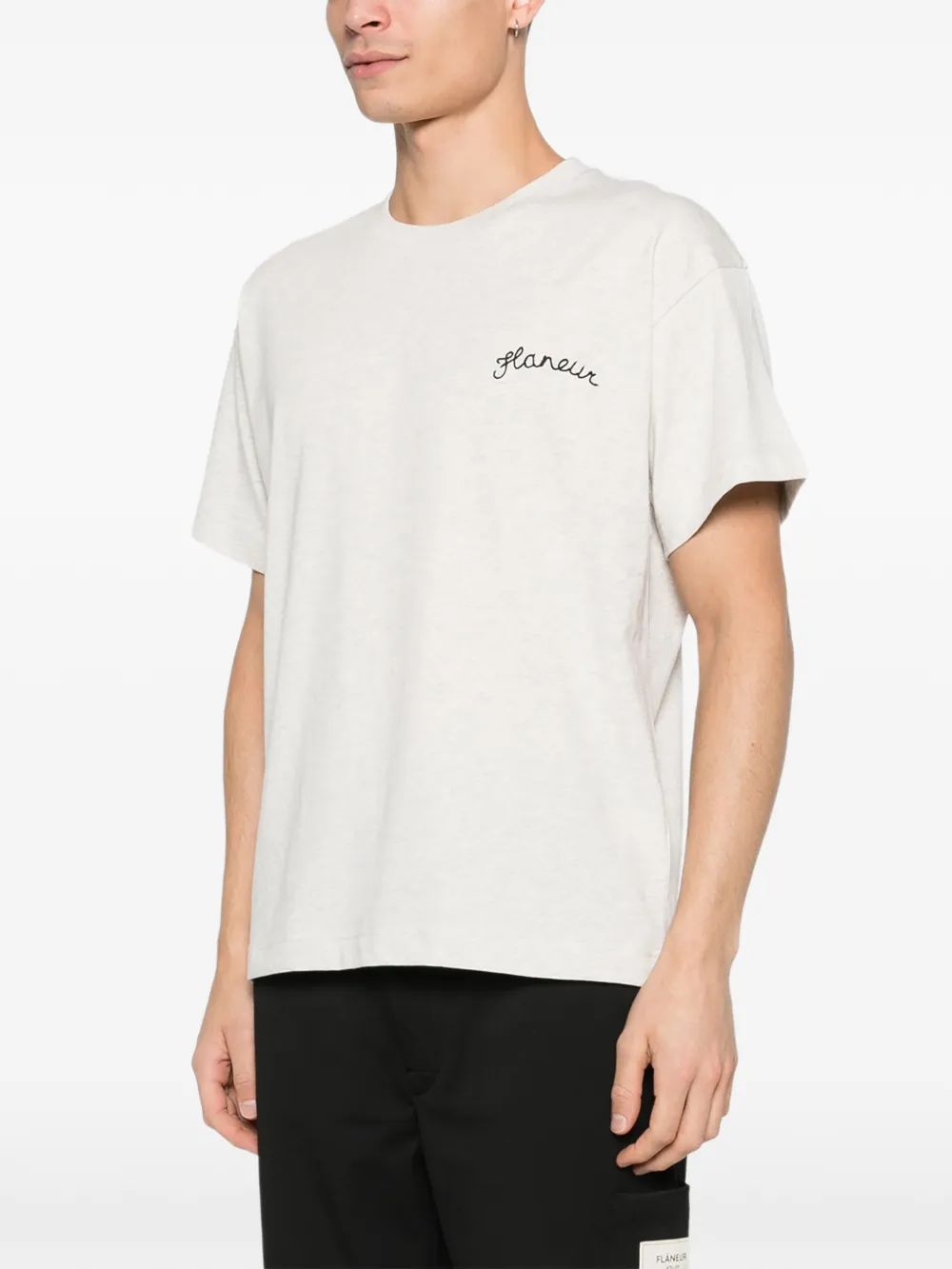 FLÂNEUR T-shirt met logodetail Grijs