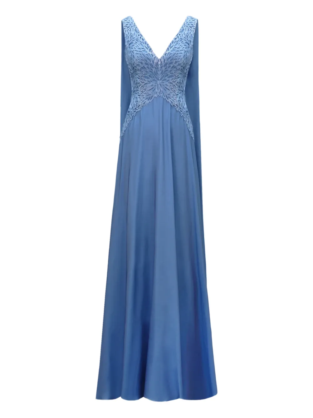 Gemy Maalouf beaded corset cape gown - Blu