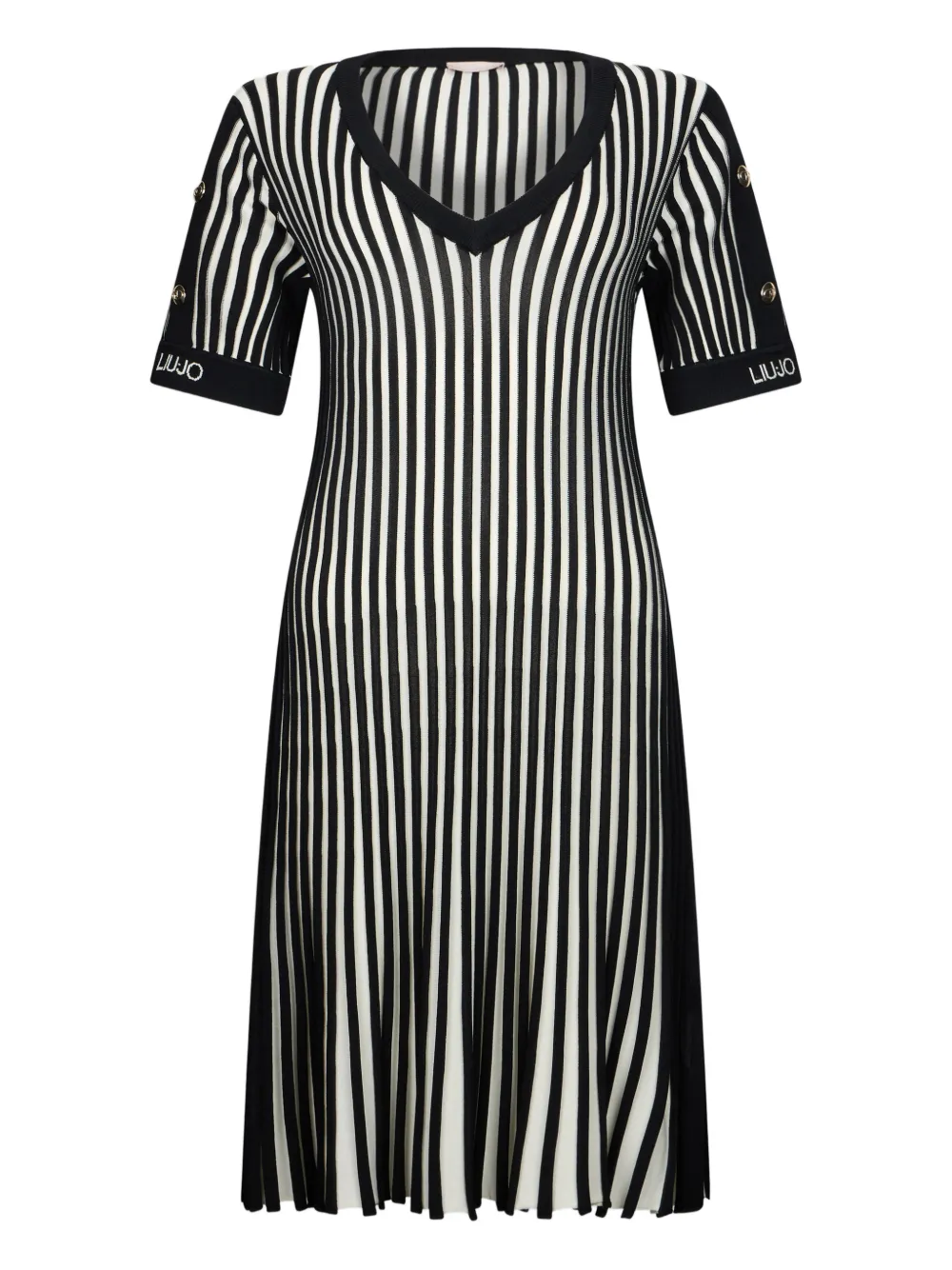 LIU JO ribbed-knit striped dress - Nero
