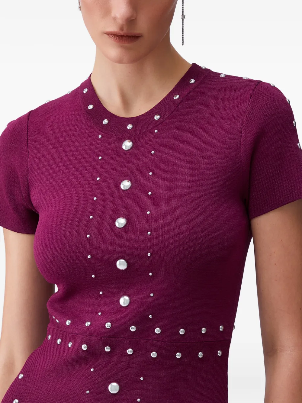 LIU JO Gebreide jurk met studs Paars