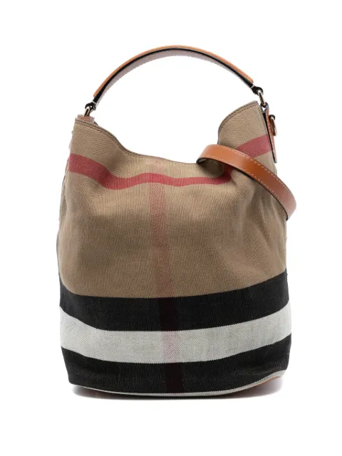 Burberry Pre-Owned 2000-2017 Medium Mega Check Canvas Ashby Bucket Bag satchel