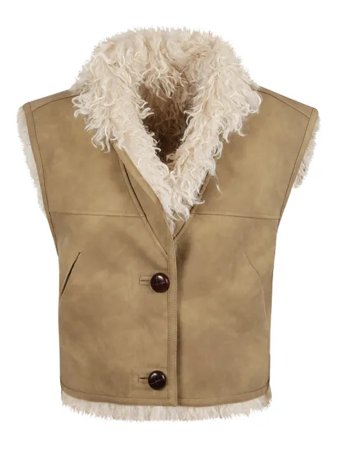 ISABEL MARANT trimmed sleeveless faux-fur waistcoat
