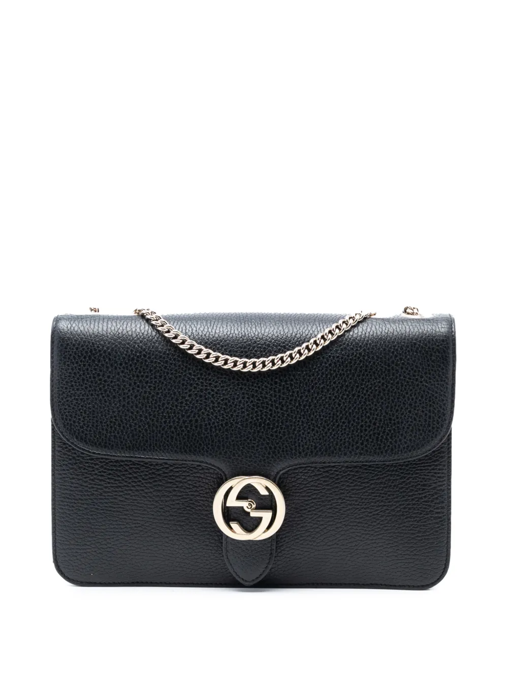 Gucci Pre-Owned 2016-2025 Medium Dollar Calfskin Interlocking G crossbody bag - Nero