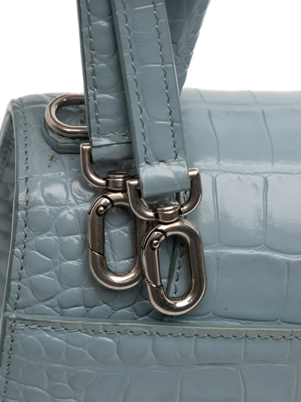2022 Small Croc Embossed Hourglass Top Handle Bag satchel