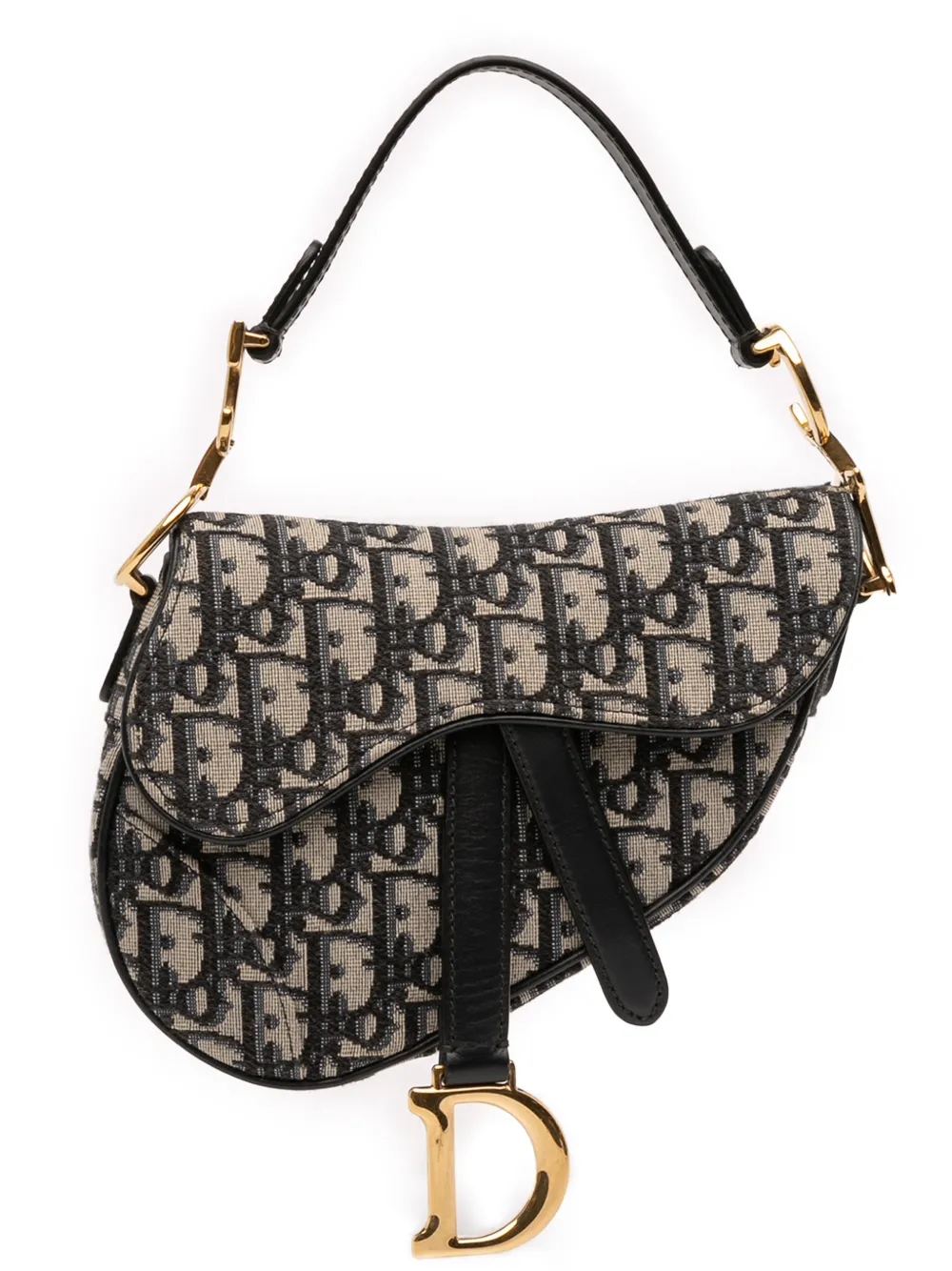 Christian Dior Pre-Owned 2018 Mini Oblique Canvas Saddle Bag satchel - Blu