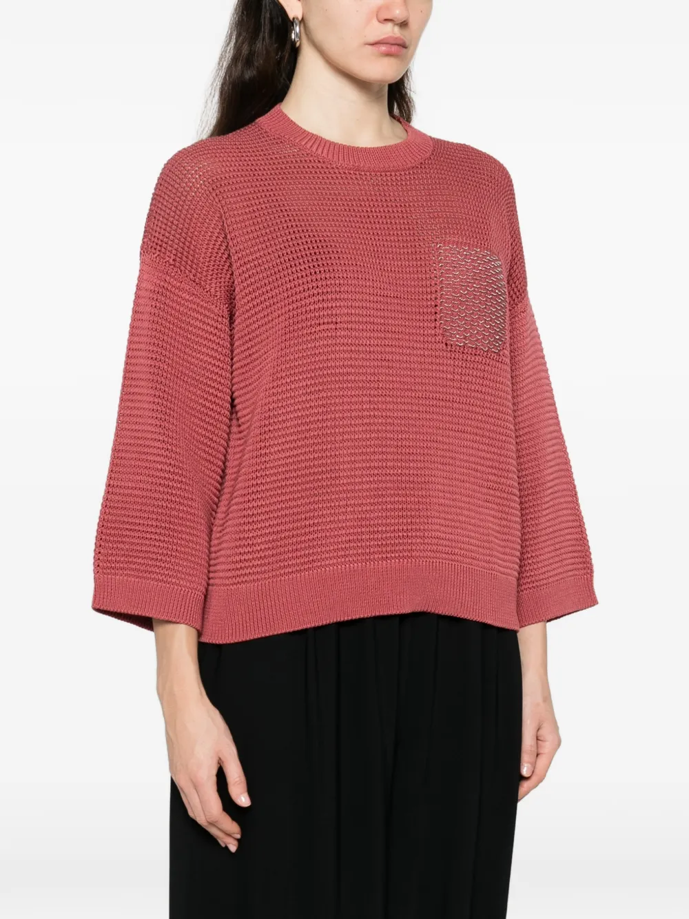  Peserico Square-detail Sweater - Red 
