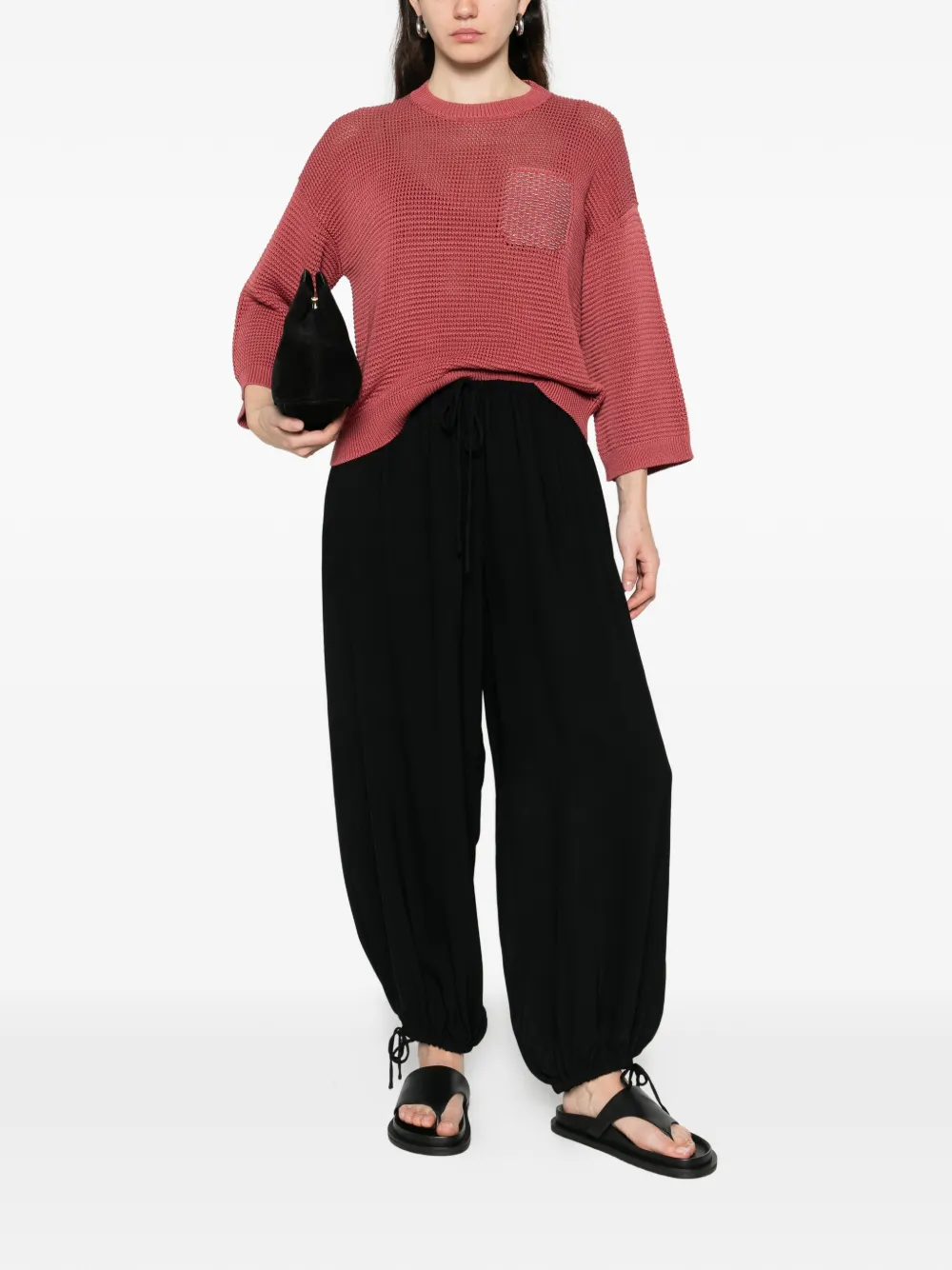  Peserico Square-detail Sweater - Red 