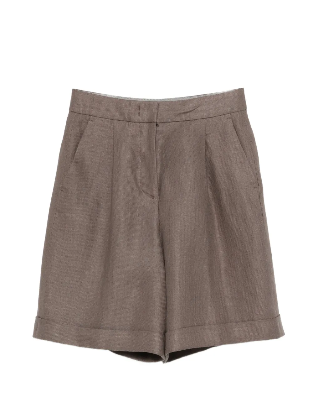 Peserico pleated-frontshorts - Marrone