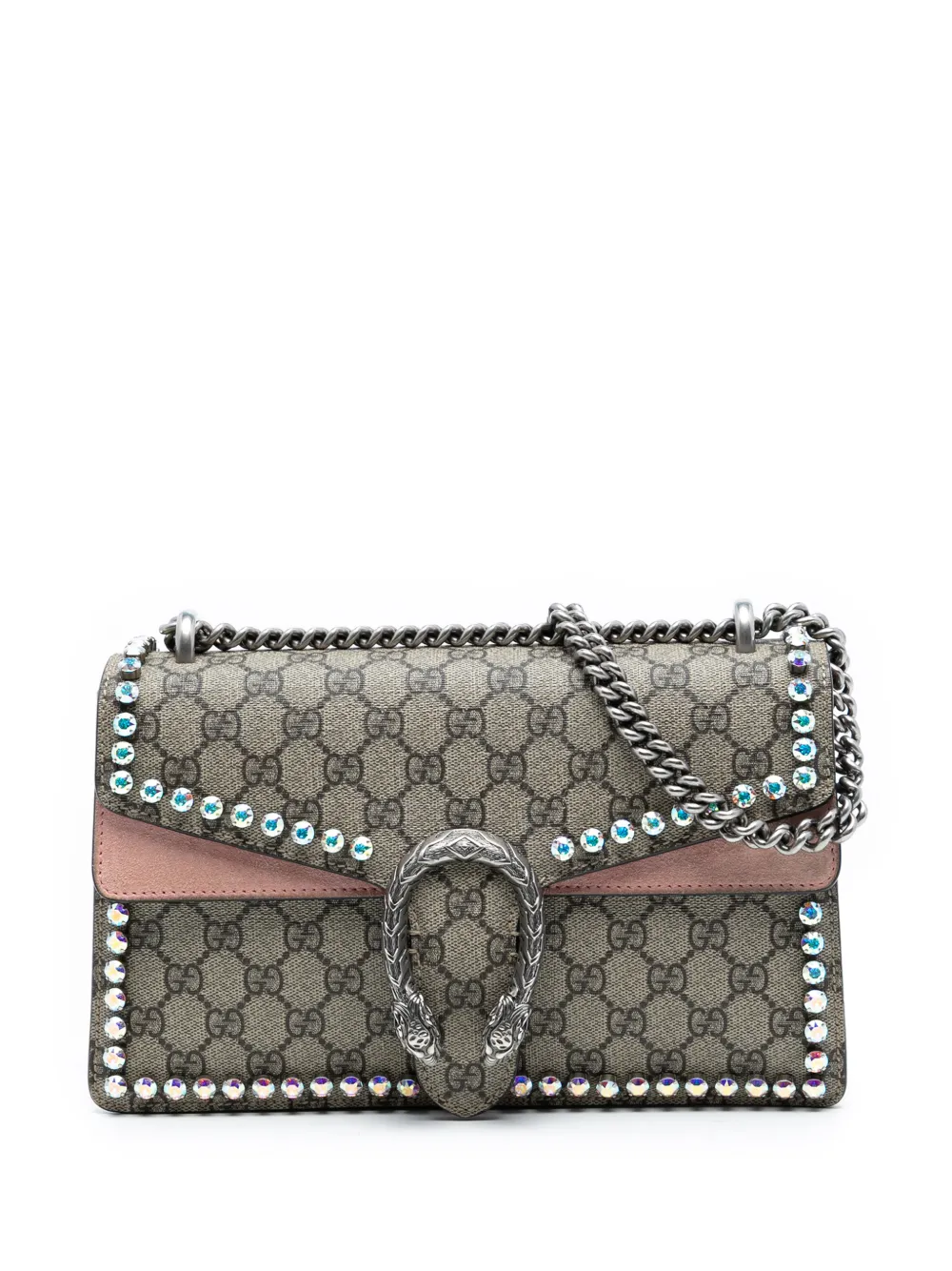 Gucci Pre-Owned 2016-2025 Medium GG Supreme Crystal Dionysus shoulder bag - Marrone