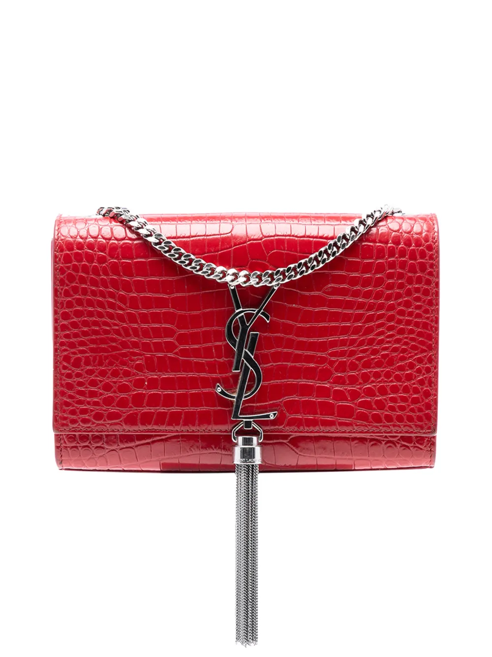 Saint Laurent Pre-Owned 2019 Small Embossed Leather Kate Tassel crossbody bag - Rot
