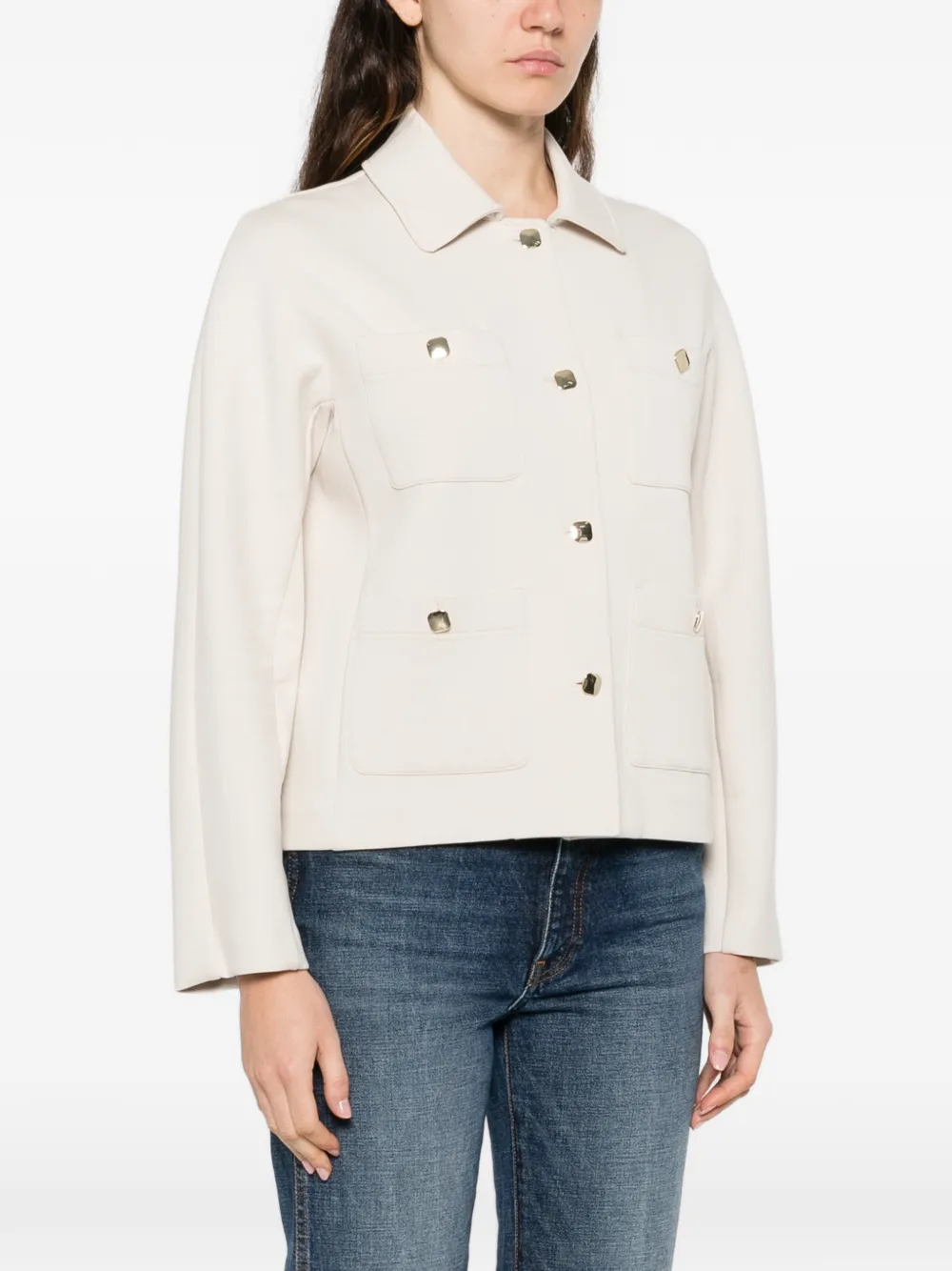  's Max Mara Pocket Jersey Jacket - Neutrals 