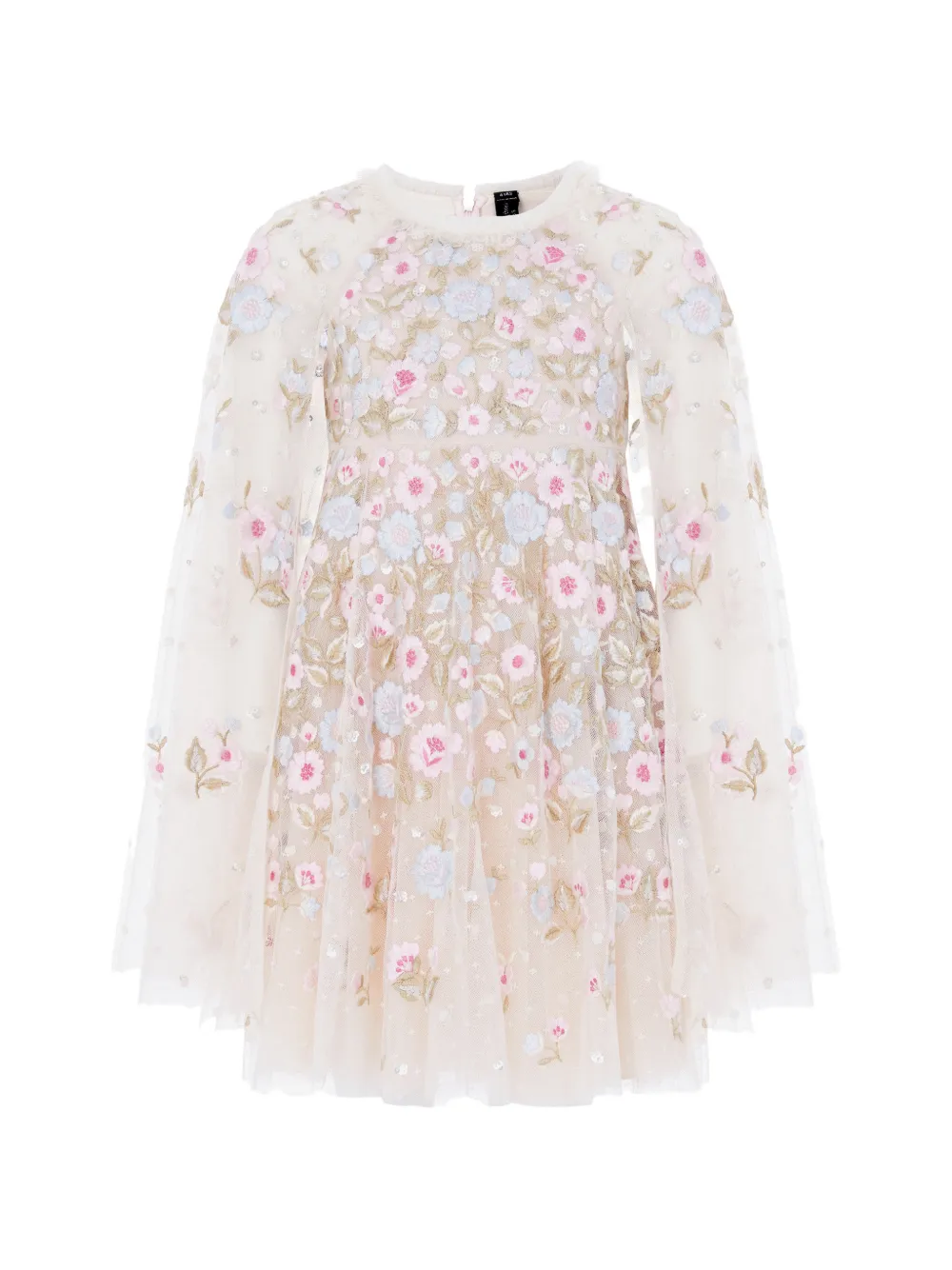 NEEDLE & THREAD KIDS floral embroidered dress - Toni neutri