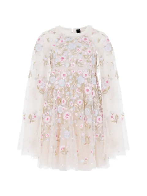 NEEDLE & THREAD KIDS vestido con bordado floral