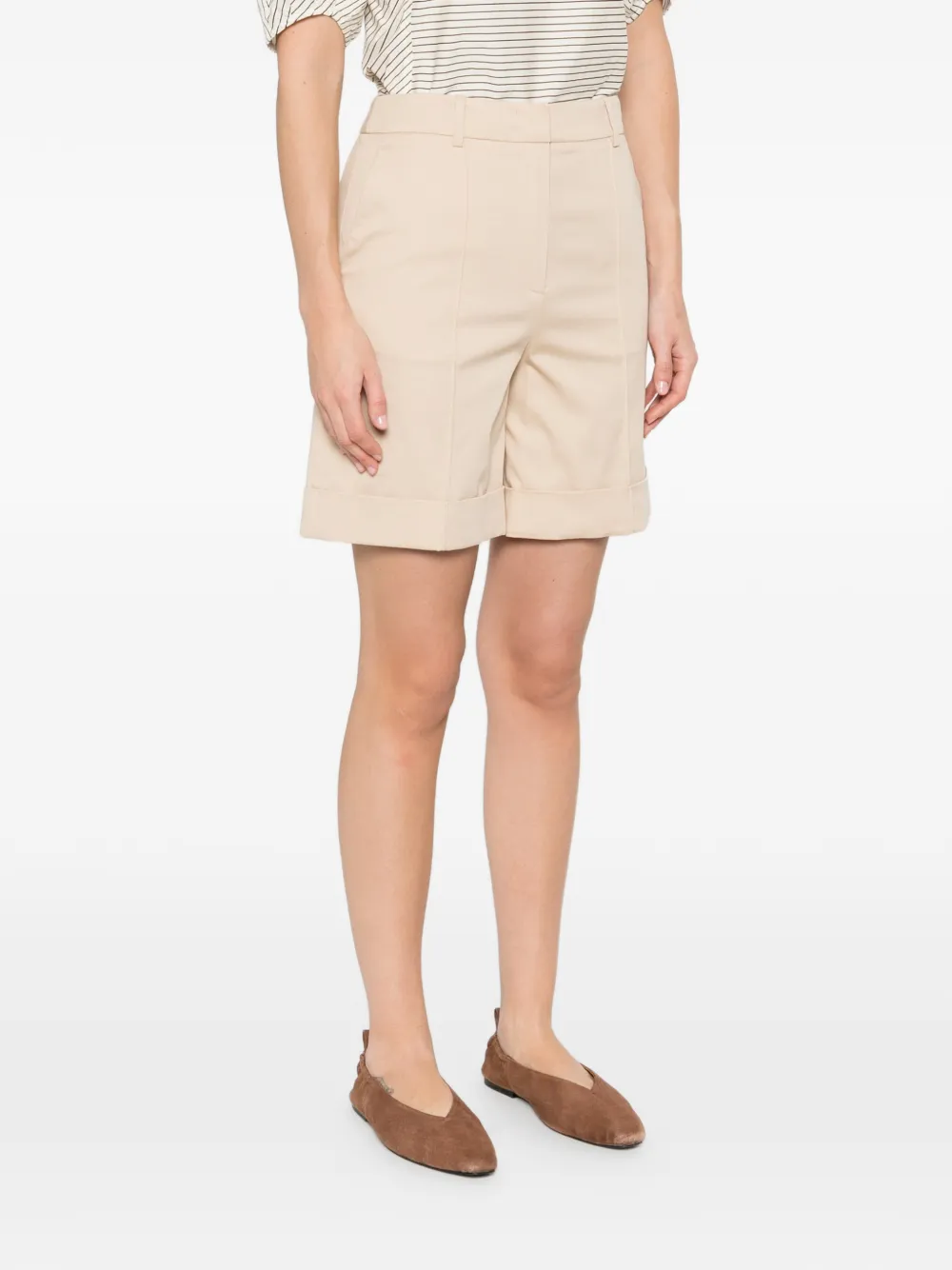  Eleventy Concealed-fastening Tailored Shorts - Neutrals 
