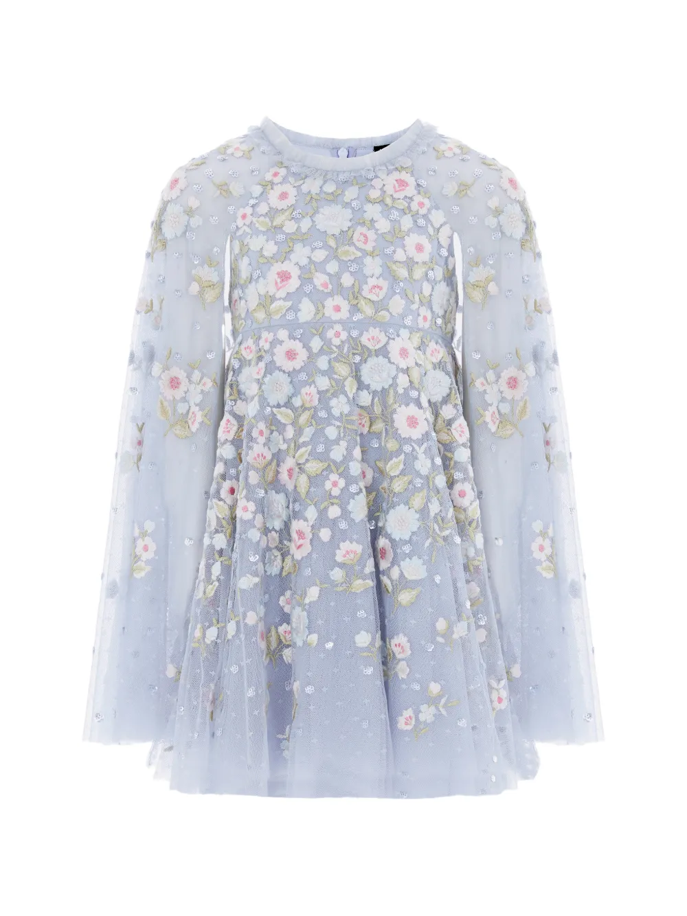 NEEDLE & THREAD KIDS floral embroidered dress - Blu