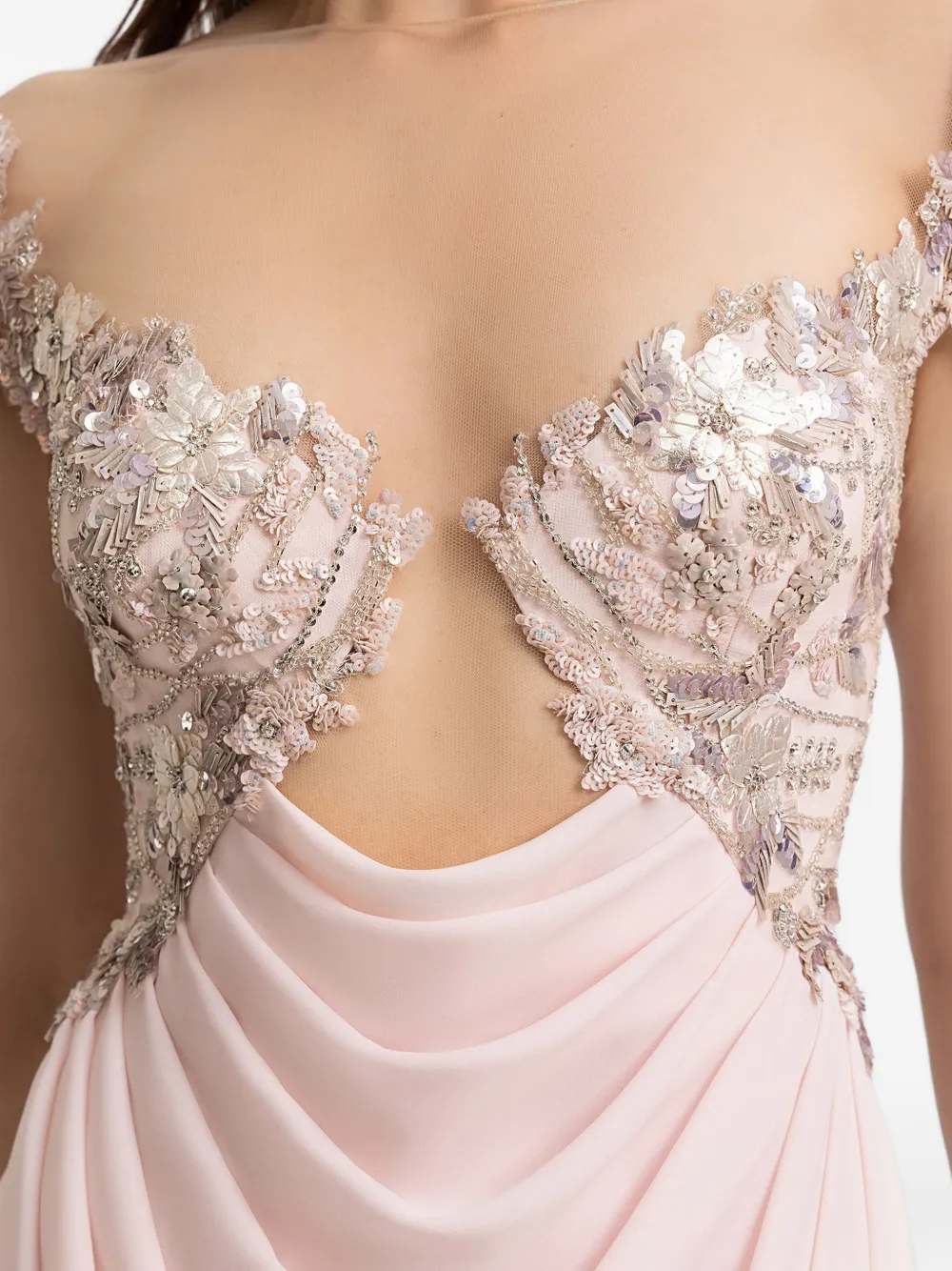 Gemy Maalouf Korsetjurk met uitgesneden details Roze