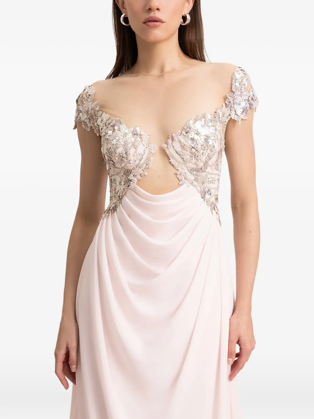 Gemy Maalouf Korsetjurk met uitgesneden details Roze
