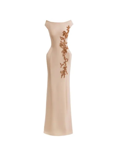Gemy Maalouf vestido largo con diseño bordado