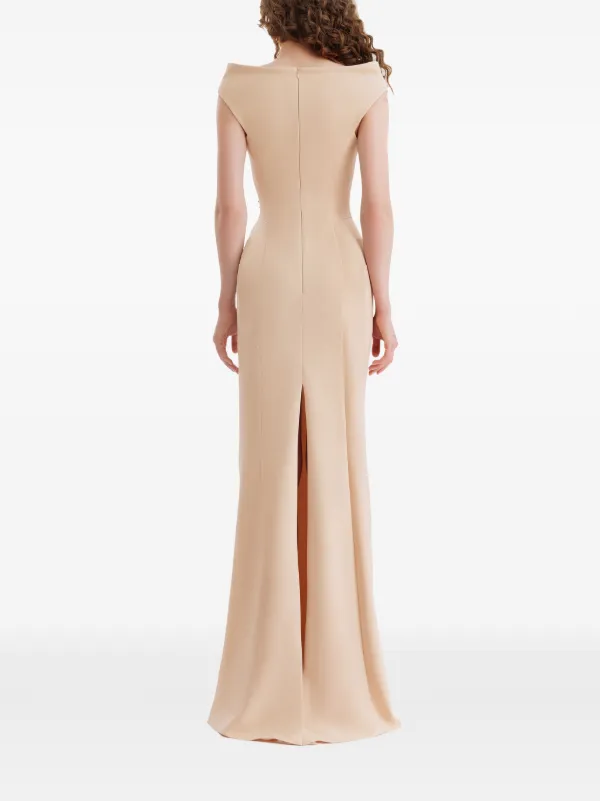 Gemy Maalouf Embroidered slim-cut Maxi Dress | Neutrals | FARFETCH