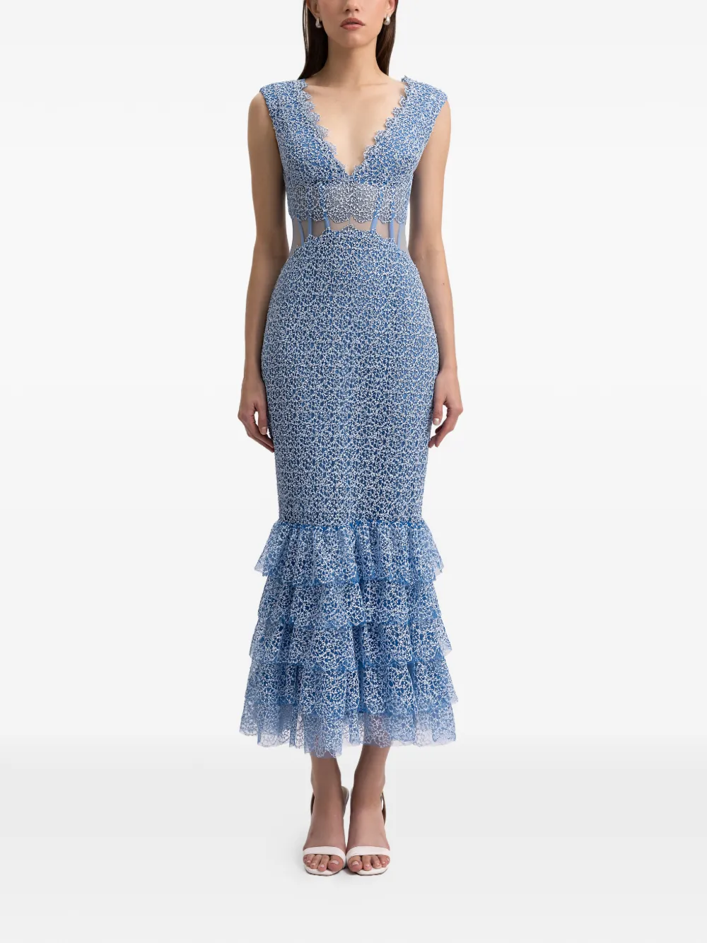 Gemy Maalouf see-through corset dress - Blauw